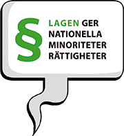 Pratbubbla med texten: Lagen ger nationella minoriteter rättigheter