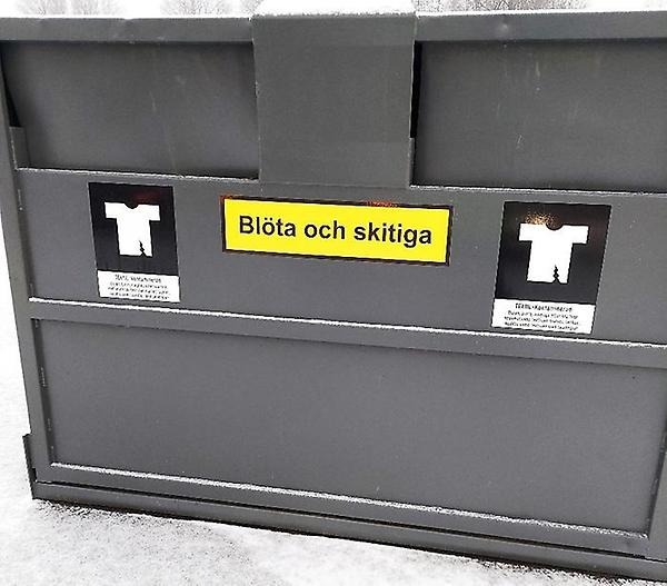 Kontaminerad textilbehållare